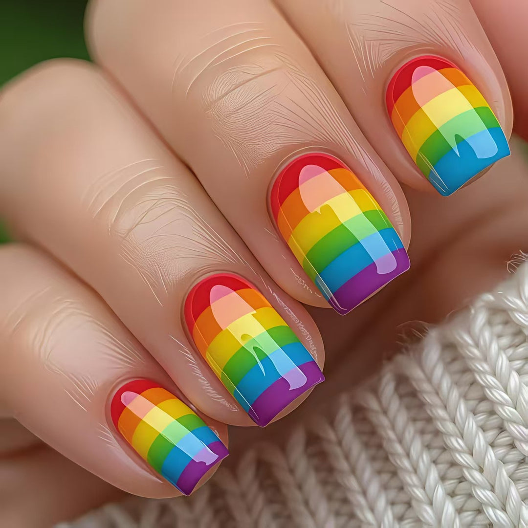 Rainbow Gradient Nail Art Kalsten