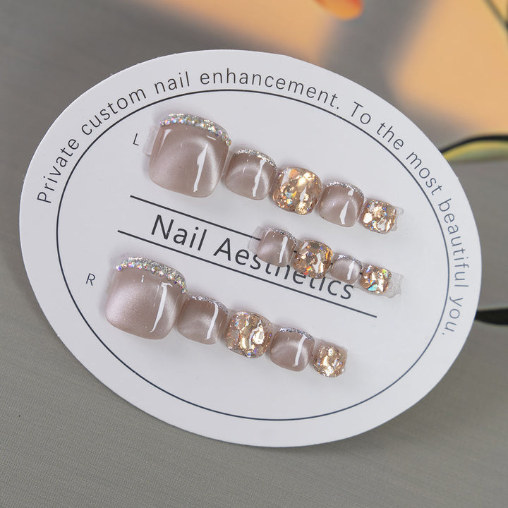 Decorative Nail Art Set with Rhinestone Accents