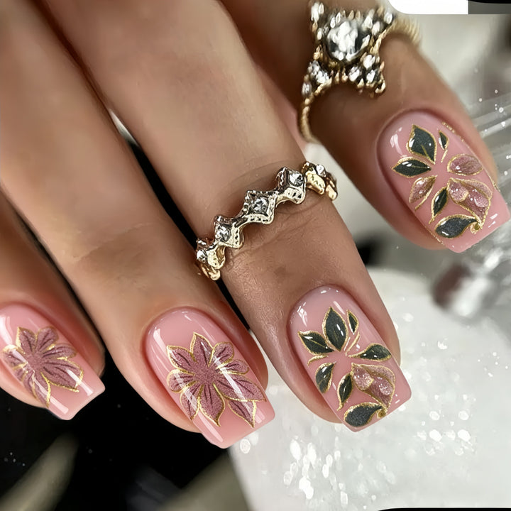 Artificial nails with elegant flower design Kalsten