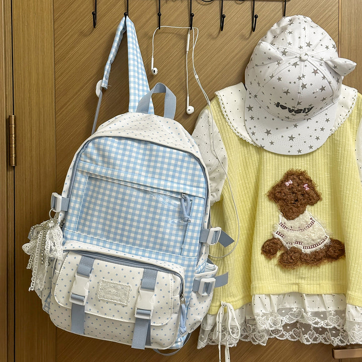 Charming Plaid Patterned Backpack Kalsten