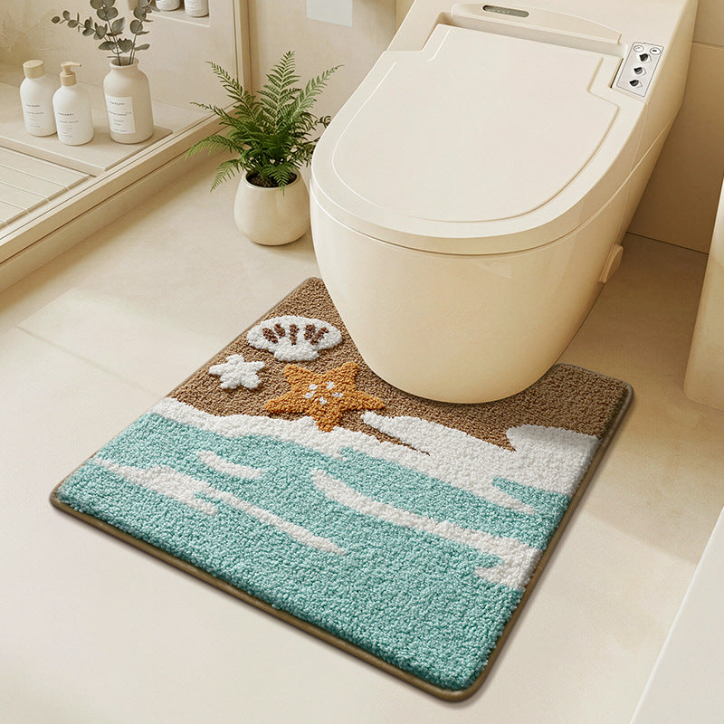 Floral Design Memory Foam Bath Mat Kalsten
