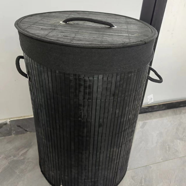 High-quality bamboo laundry container with lid Kalsten