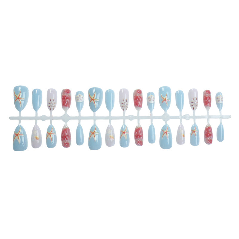 Shell-Inspired Decorative Press-On Nails