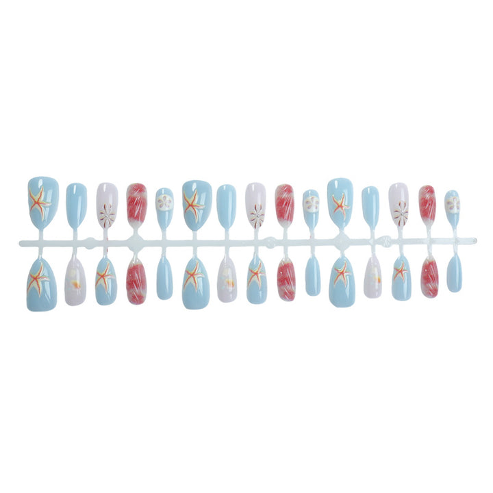 Shell-Inspired Decorative Press-On Nails