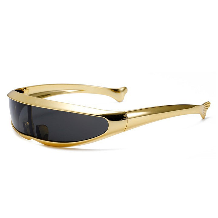 Women Futuristic Designer Sunglasses with Stylish Gold Frame Kalsten