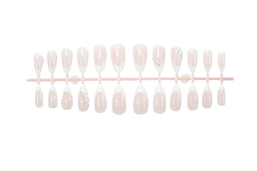 Artificial nail set with romantic flower and glitter embellishments Kalsten