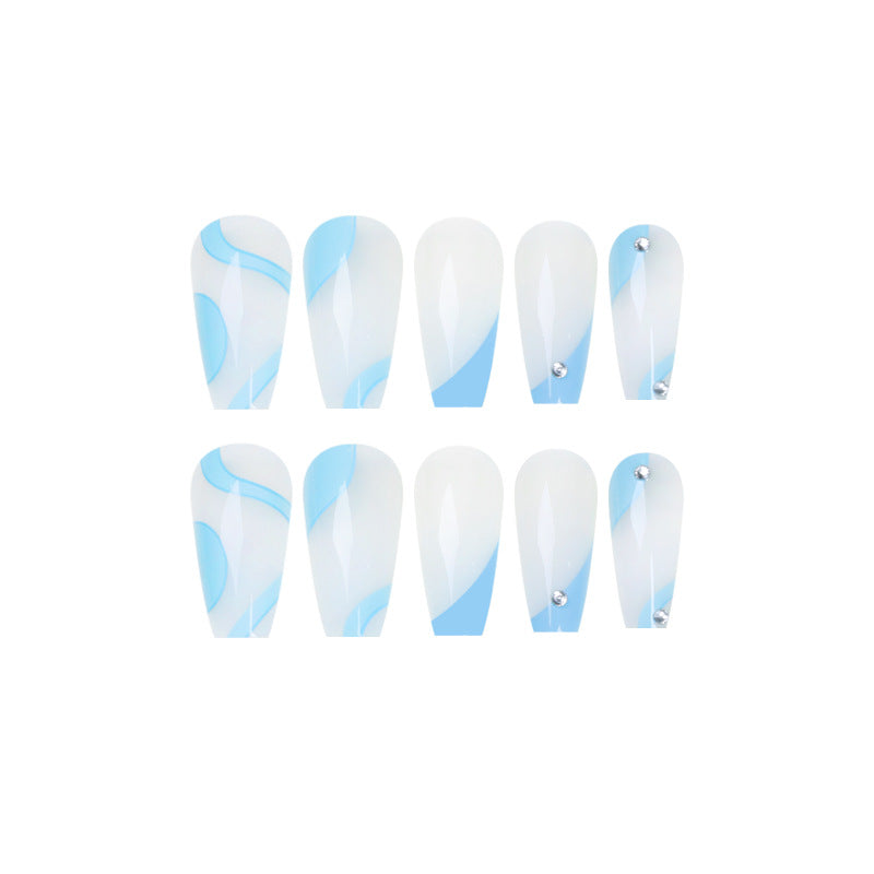 Artful acrylic nails with maritime design Kalsten