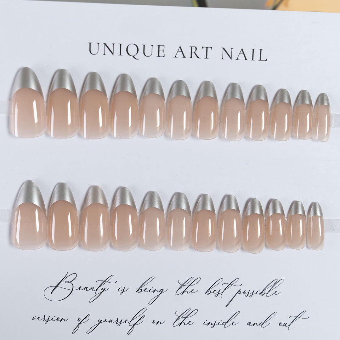 Metallic Tip Press-On Nail Set
