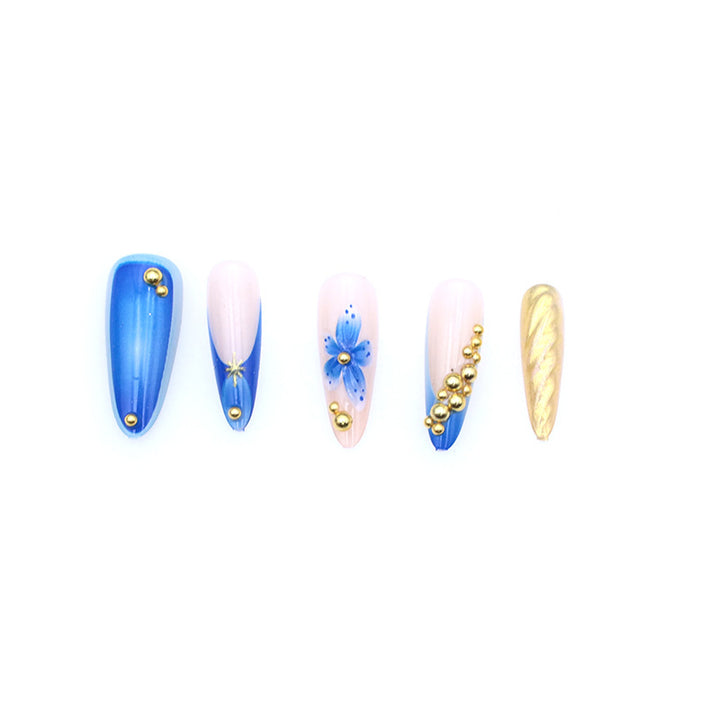 Artistic Flower and Gem Nail Enhancements Kalsten