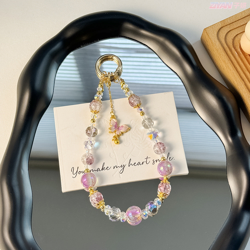 Elegant Butterfly Charm Beaded Keychain Kalsten