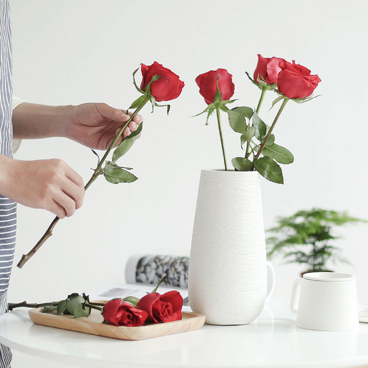 Textured Ceramic Flower Vase