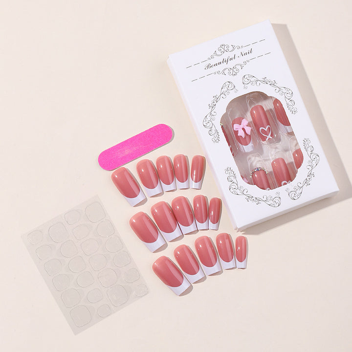 Acrylic nail set with elegant design and glitter details Kalsten