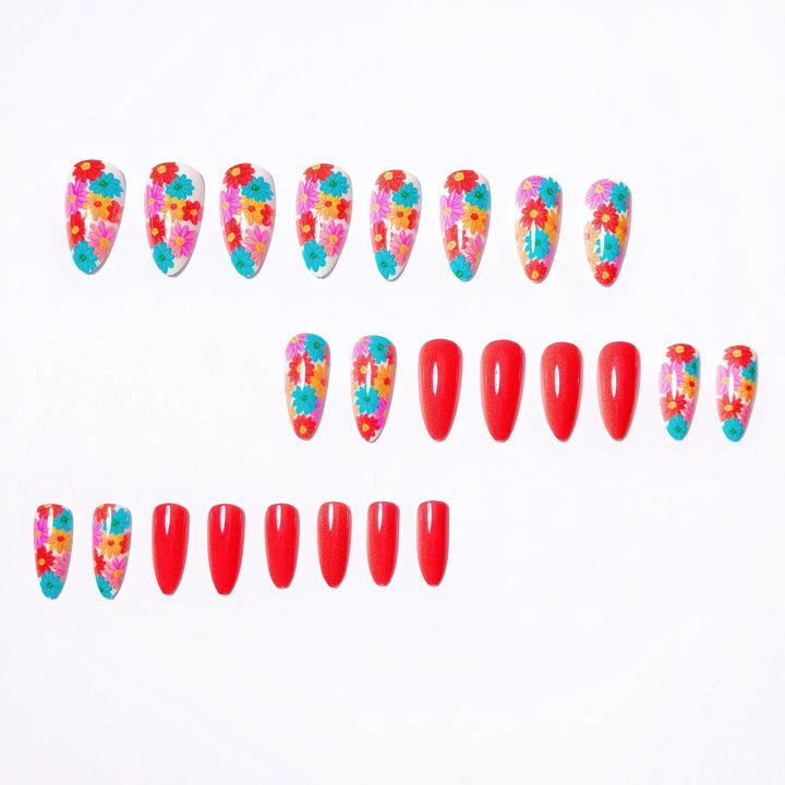 Artistic Summer Floral Acrylic Nail Art Kalsten