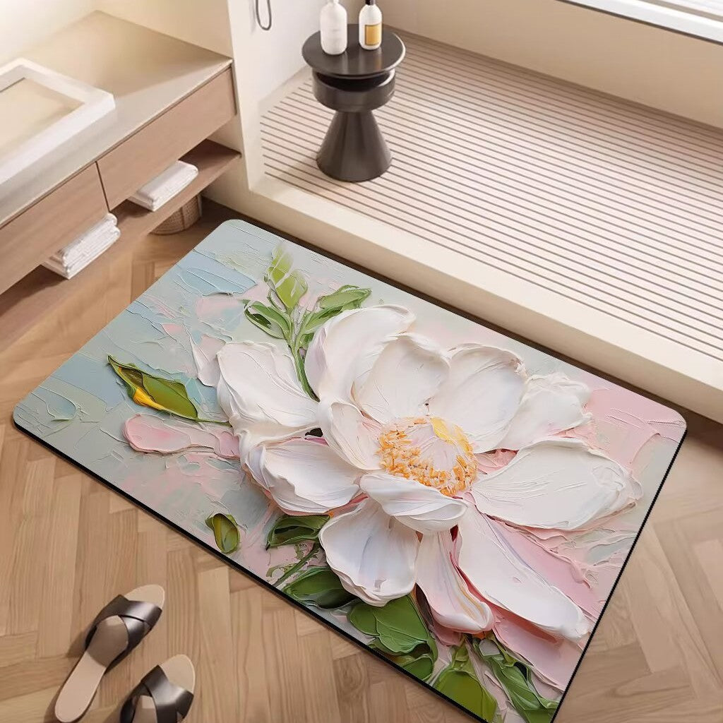 Artistic Floral Pattern Area Mat Kalsten