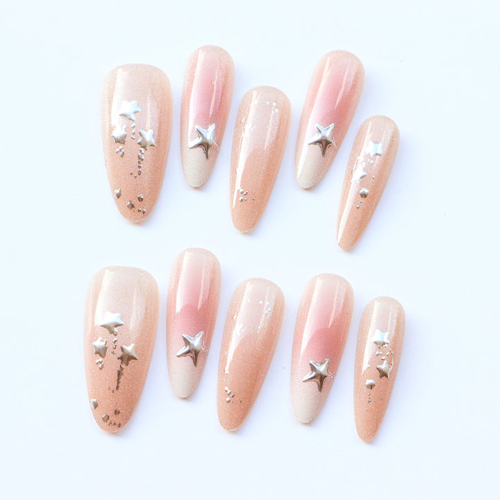 Star-Adorned Press-On Nail Set