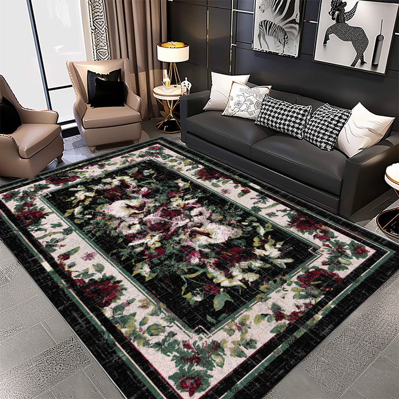 Vintage Floral Print Area Rug Kalsten