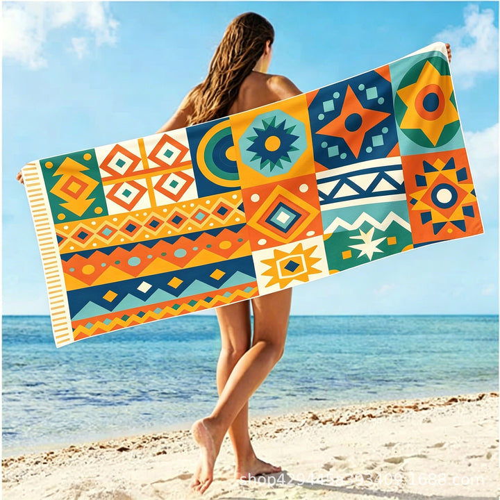 Women's luxurious beach towel with exotic print Kalsten