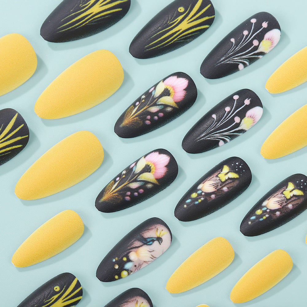 Artificial nails with floral patterns and accessories Kalsten