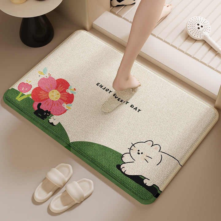 Fun Cat-Themed Bath Mat Kalsten