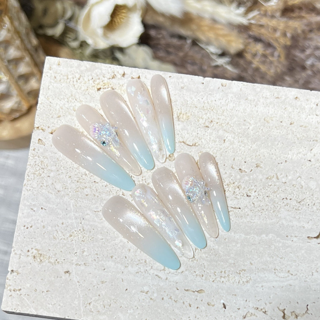 Elegant Stiletto Press-On Nail Set with Glitter Finish Kalsten