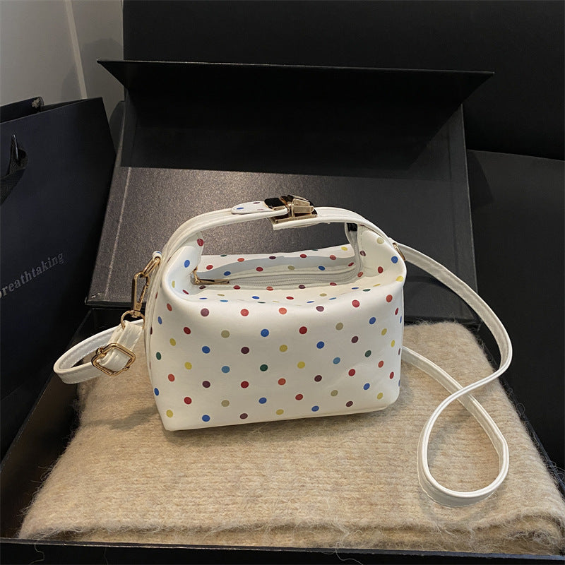 Stylish Polka Dot Crossbody Handbag