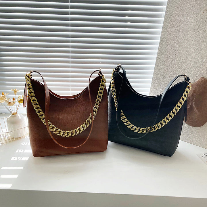 Contemporary Chain-Detail Shoulder Bag