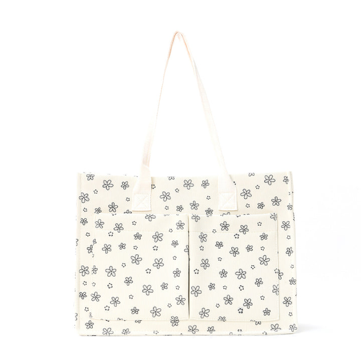Shopping bag with floral pattern and practical exterior pockets Kalsten