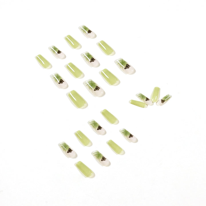 Artificial nail extensions with elegant butterfly design Kalsten
