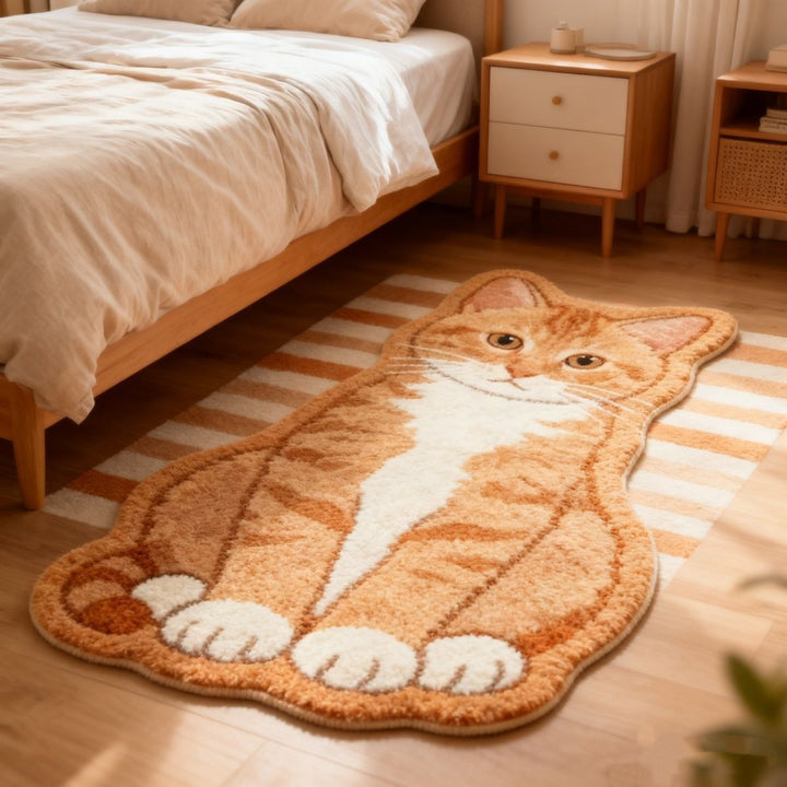Cute Cat-Themed Plush Area Rug
