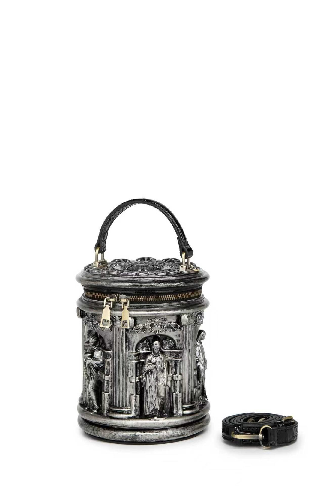 Sculptural Handle Bucket Bag
