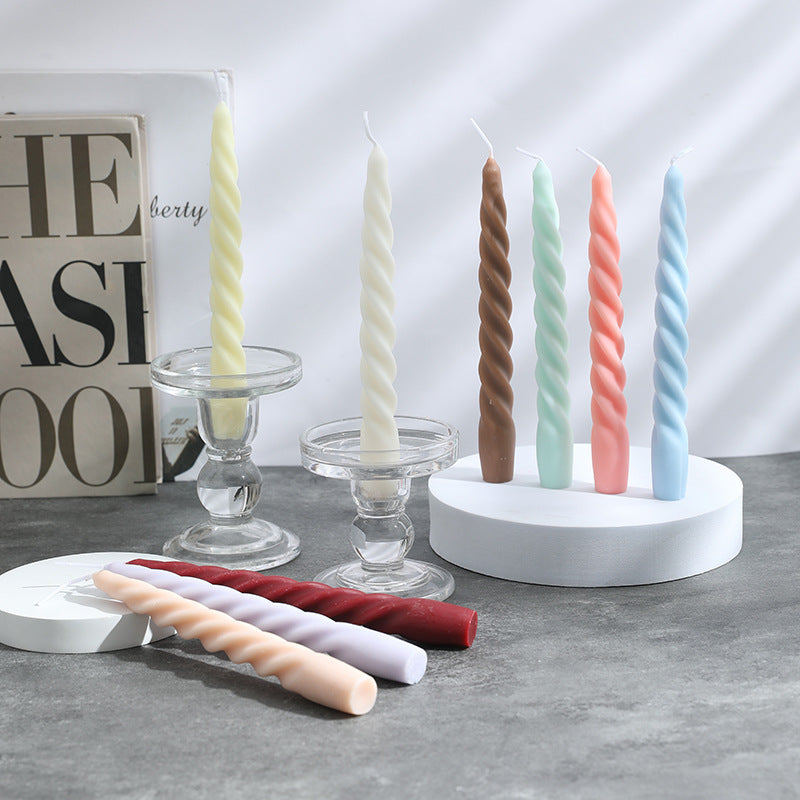 Pressed Glass Pedestal Candle Holder for Taper & Pillar Candles