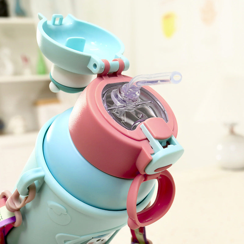Women's Insulated Water Bottle with Creative Animal Designs and Ergonomic Carrying System Kalsten