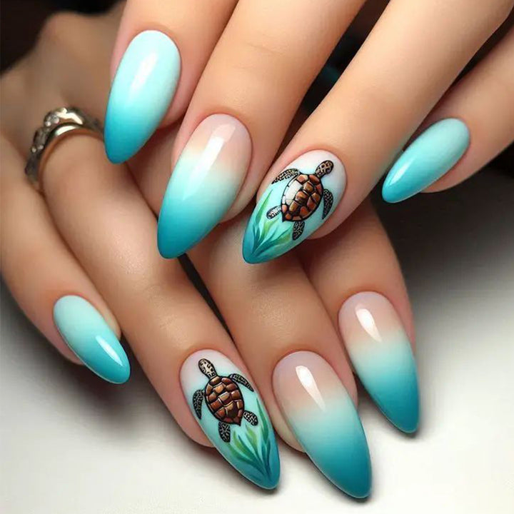 Artistic Sea Turtle Nail Art Kalsten