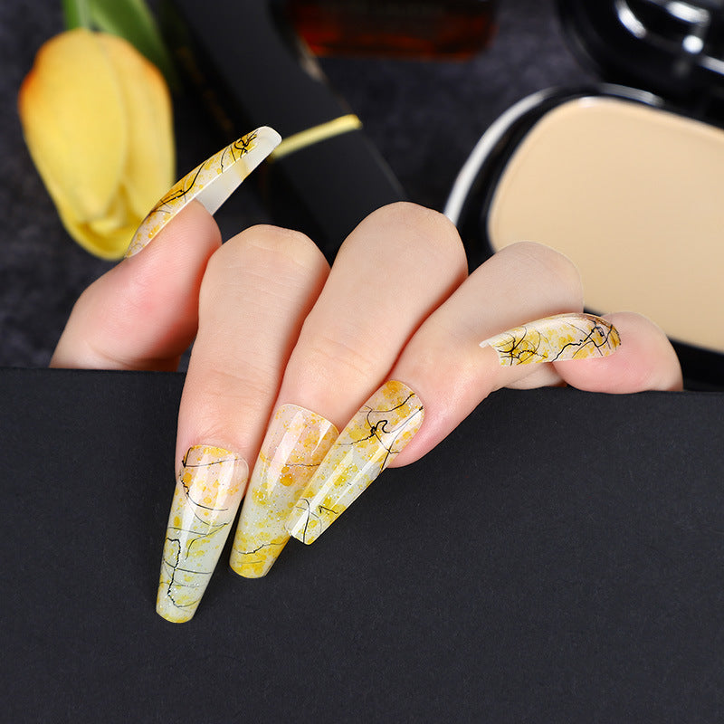 Creative nail art with blood splatter design Kalsten
