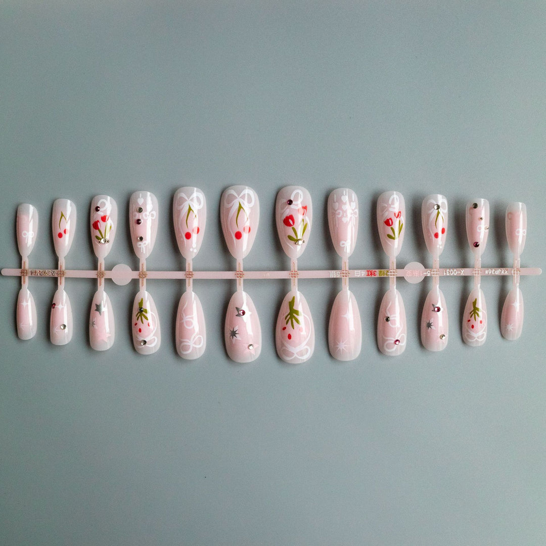 Creative Floral Acrylic Nail Art