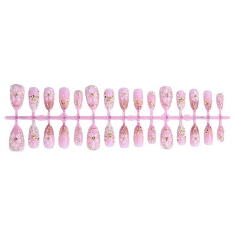 Artificial nail set with luxurious 3D flowers and elegant accents Kalsten
