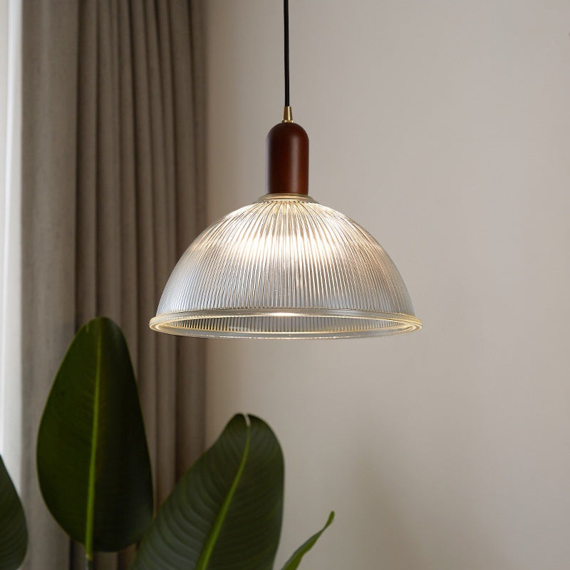 Modern Ribbed Glass Pendant Light