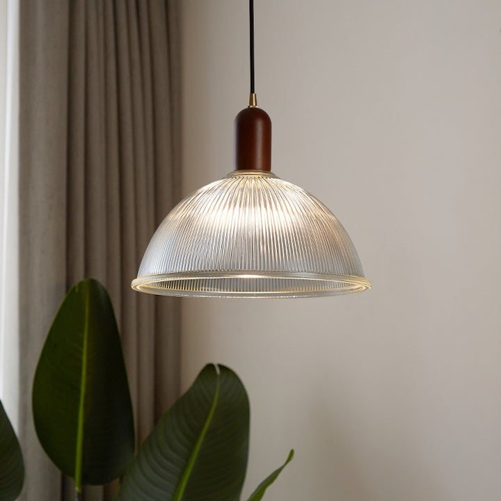 Modern Ribbed Glass Pendant Light