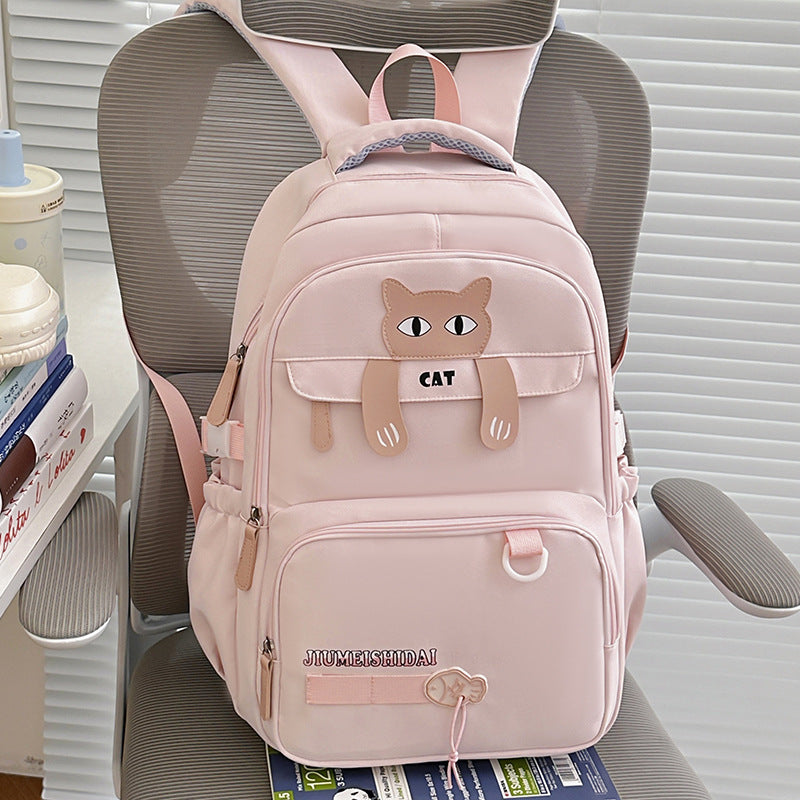 Playful Cat-Themed School Backpack Kalsten