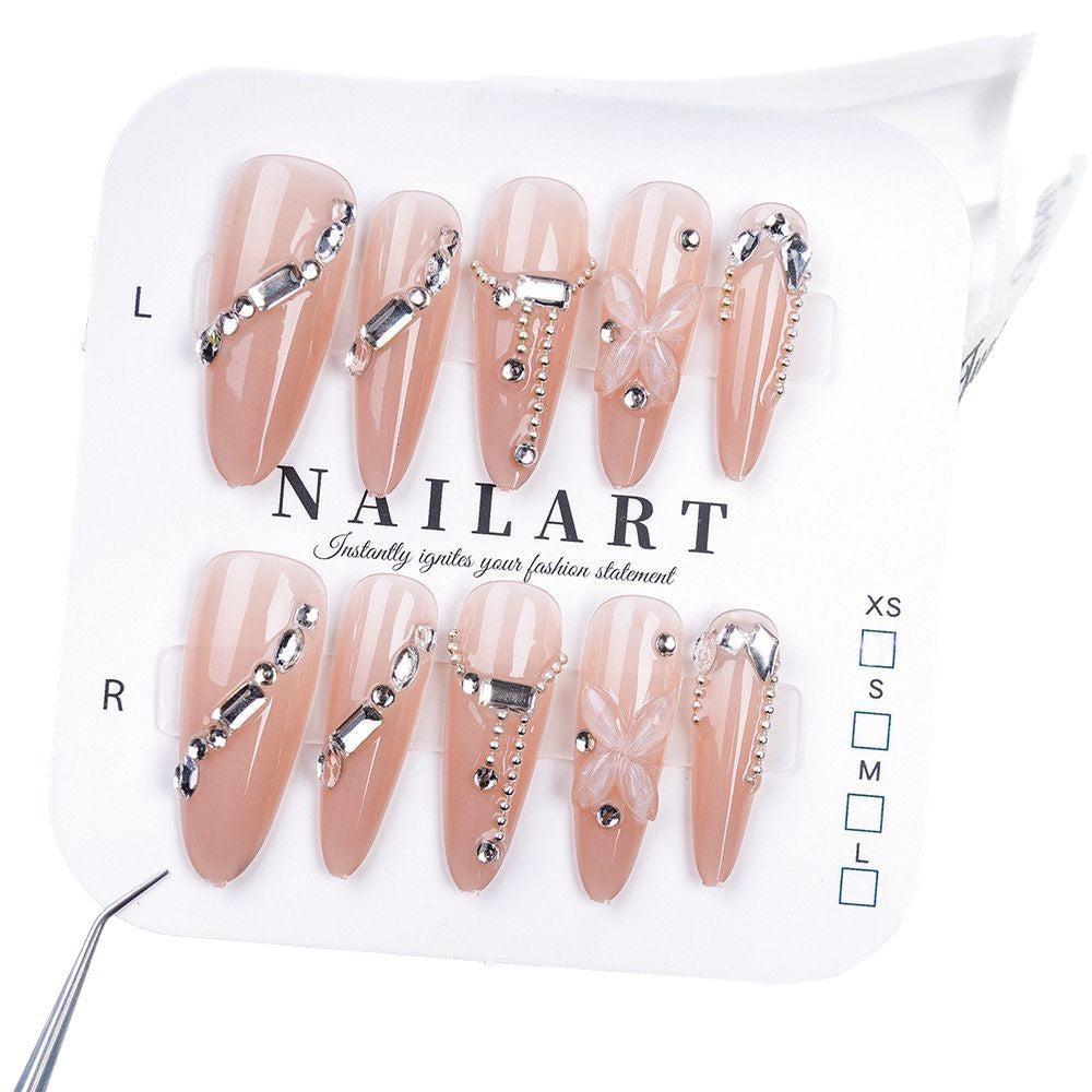Premium Rhinestone-Embellished Press-On Nail Set Kalsten