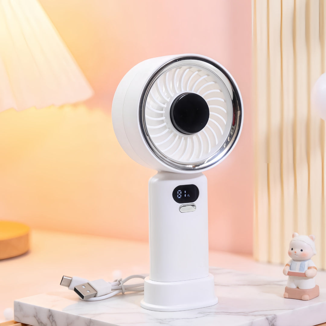 Ladies portable mini fan with digital speed display Kalsten