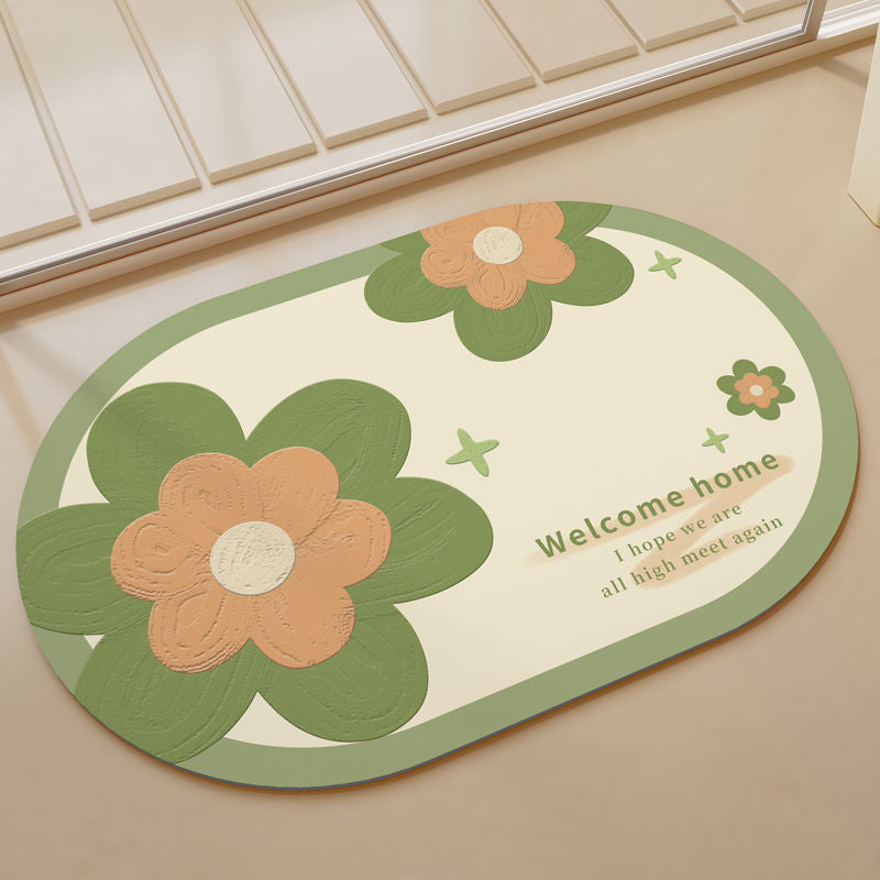 Charming Floral Welcome Mat Kalsten