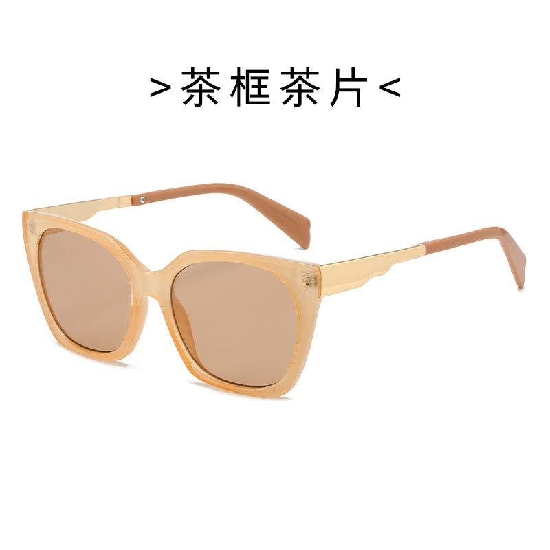Women's oversized sunglasses with elegant transparent frame and golden accents Kalsten