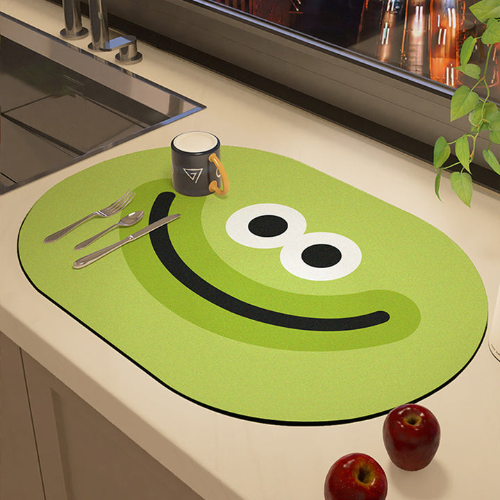 Playful Cartoon-Theme Kitchen Mat