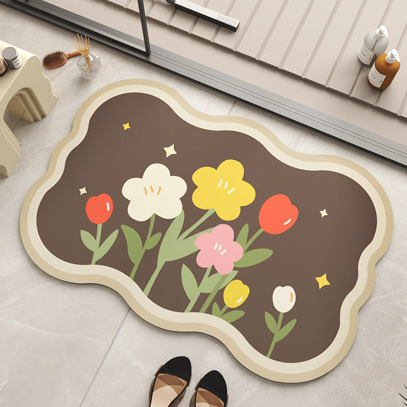 Decorative Floral Area Mat Kalsten