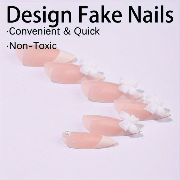 Acrylic nail set with elegant tips and floral accents Kalsten