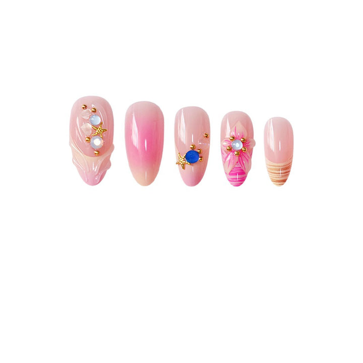 Artistic Floral 3D Nail Extensions Kalsten