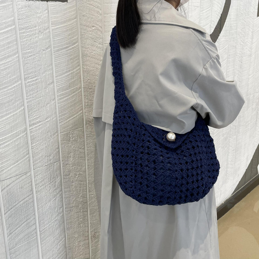 Hand-knotted shoulder bag with bead closure Kalsten