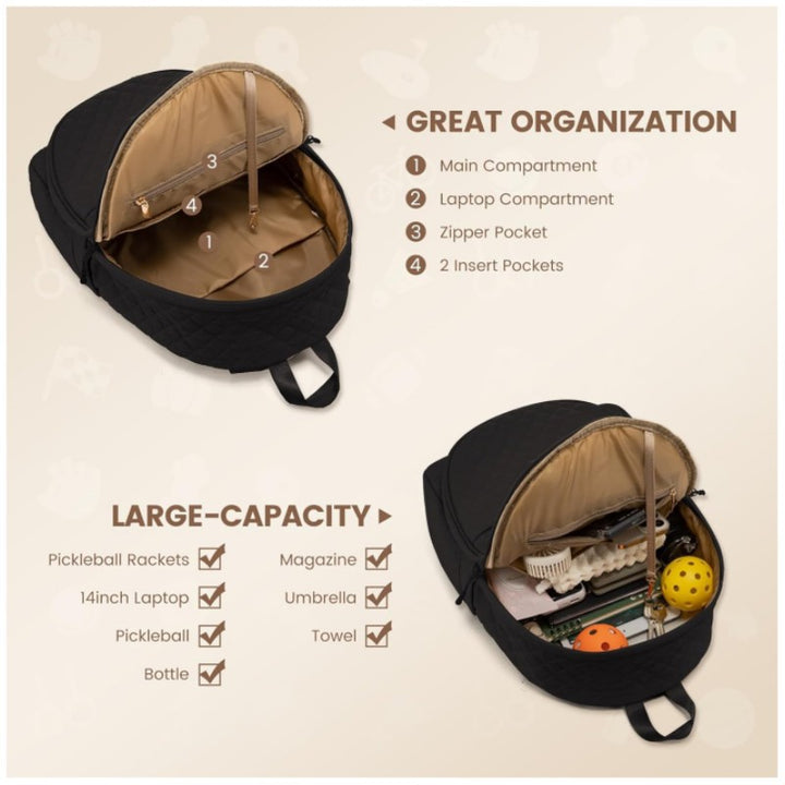 Stylish tennis backpack bag with innovative storage Kalsten