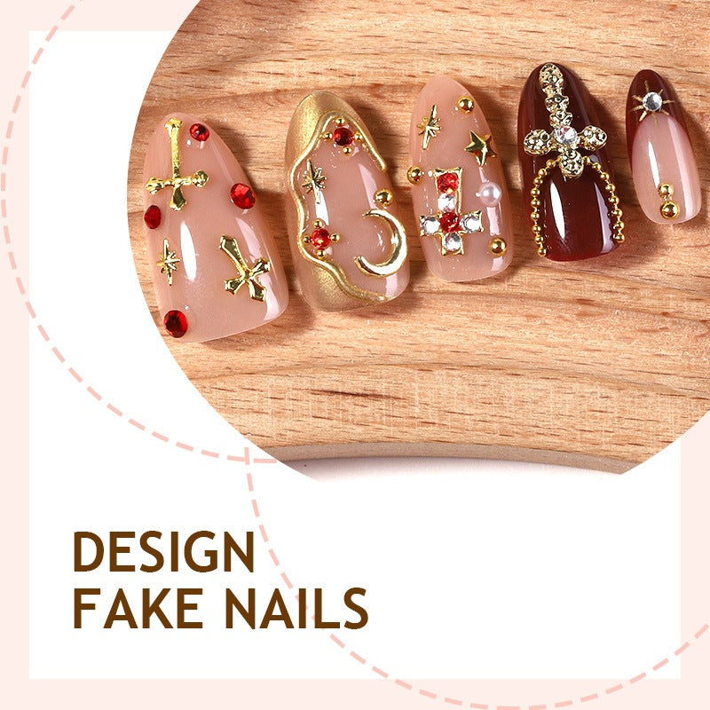 Acrylic nail set with glamorous design and luxurious accents Kalsten